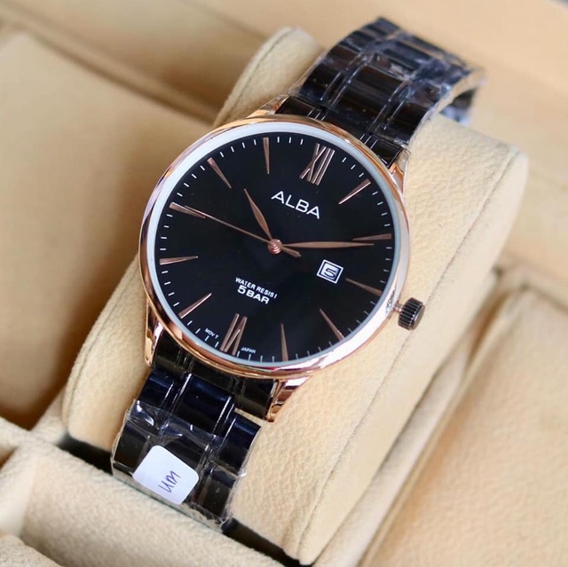 Jam tangan pria alba tanggal aktif rantai