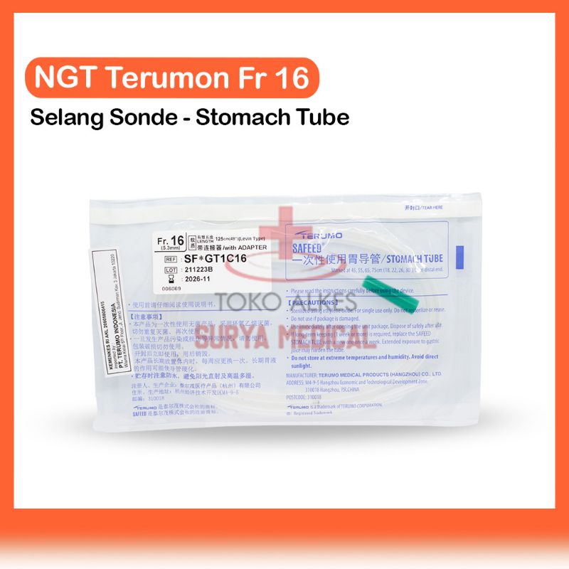 NGT Stomach Tube TERUMO | Selang Makan | Feeding Tube Fr.16