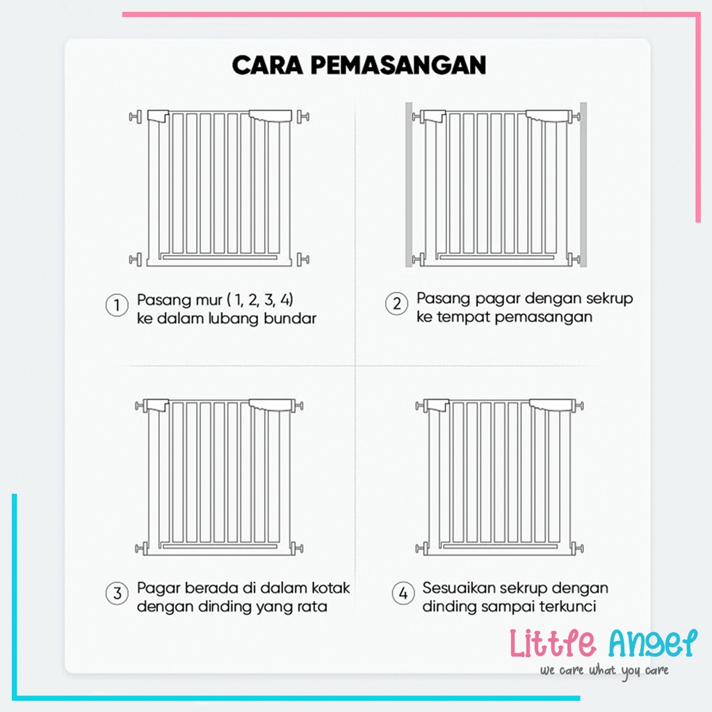 Extention Pagar Tambahan Pintu Pengaman Bayi Anak Balita Bermain untuk Tangga Kamar Mandi Baby Safety Gate