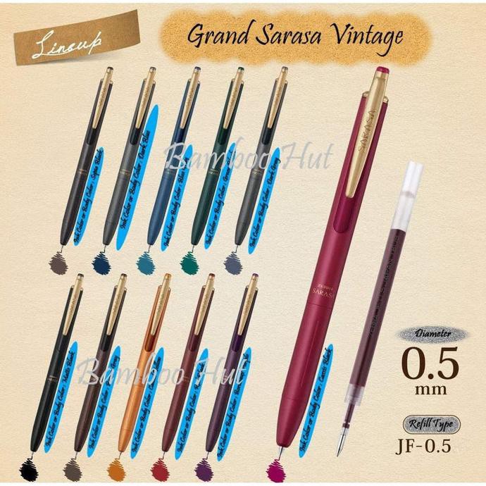 

Zebra Sarasa Grand Vintage Gel Pen - 0.5Mm - Cassis Black Babho93 Buru Order