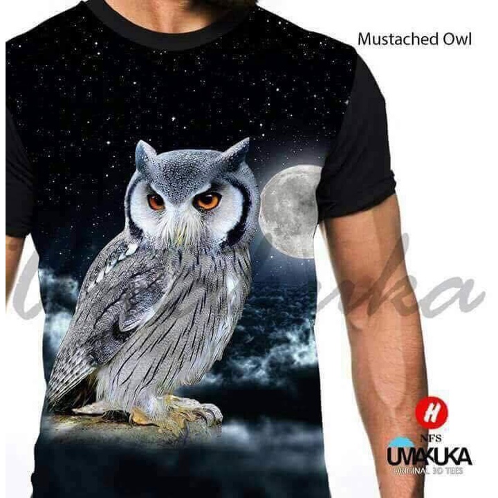 Kaos Terlaris 3d Fullprint Burung Hantu Owl