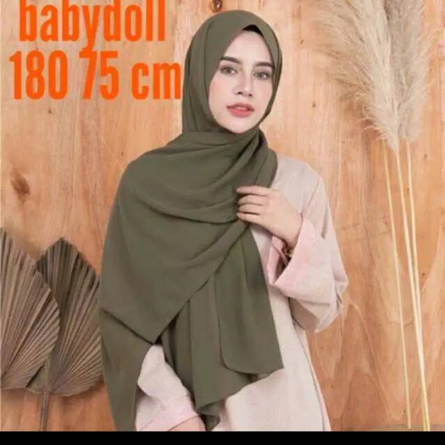 Pashmina Ceruty babydoll premium 180x 75 cm