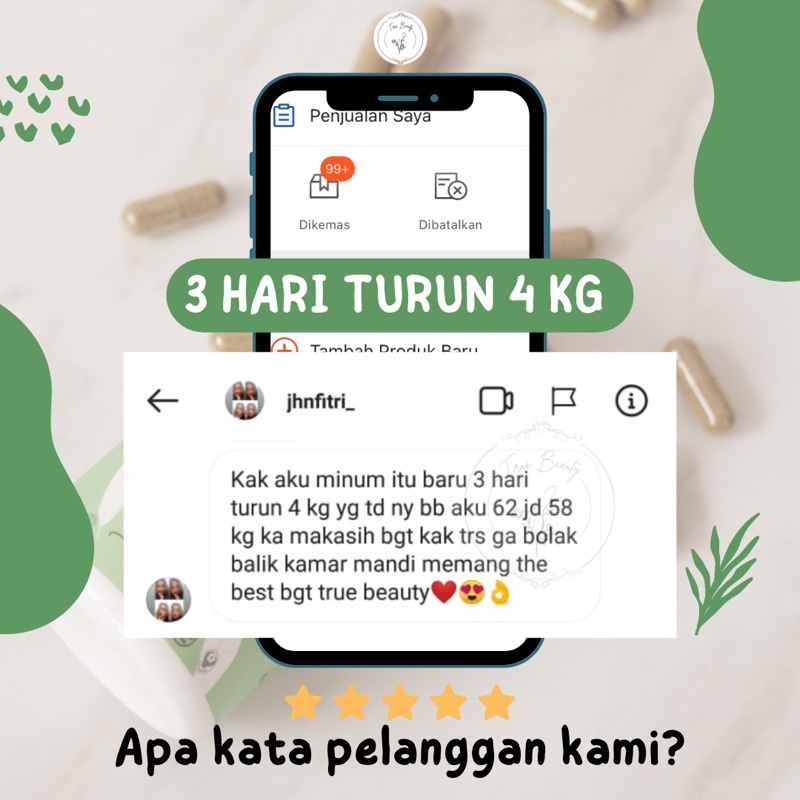 Truebeautyslim OBAT DIET ! Penurun Berat Badan Herbal Turun 5-10 KG Dalam 1 Bulan