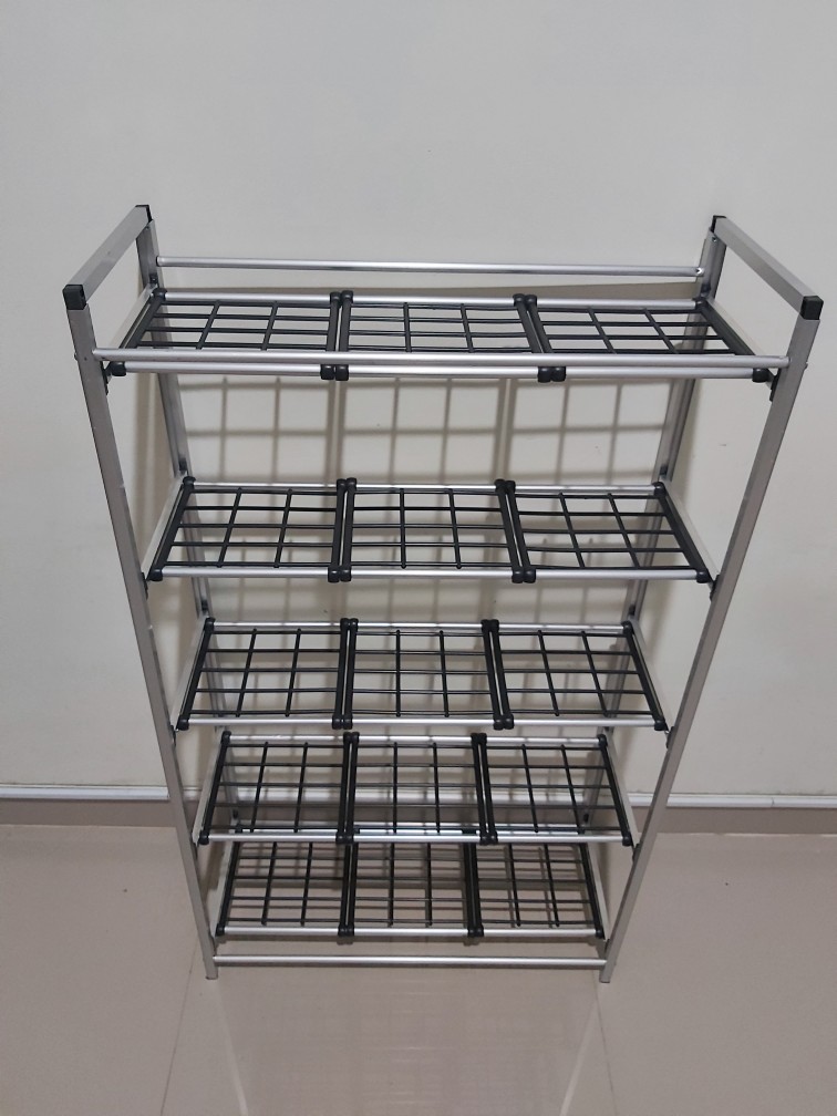 Glory Home Rak Tempat Sepatu Sandal Aluminium 5 Susun