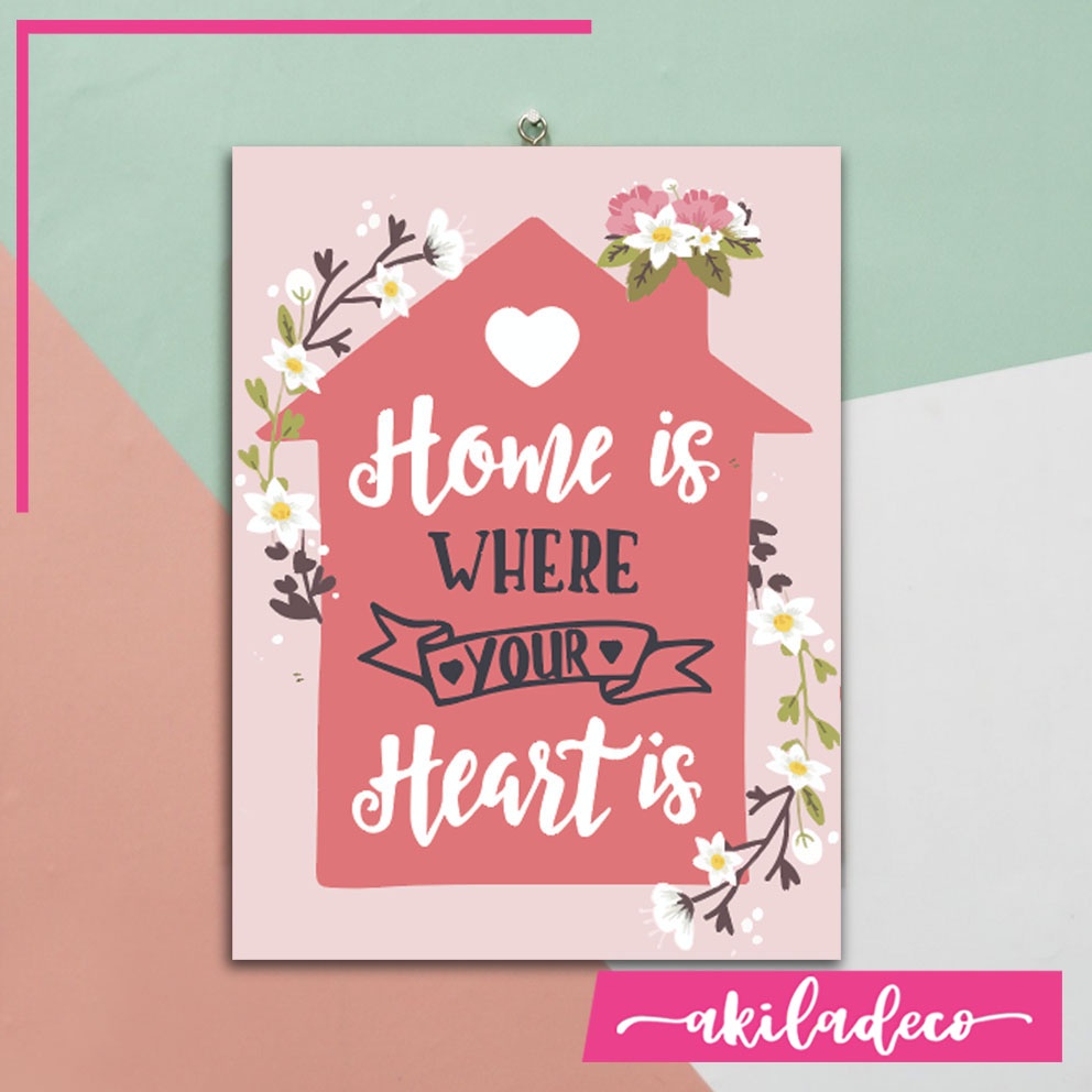 Hiasan Dinding Kayu Aesthetic Dekorasi Ruang Tamu Moderen Wall decor Motif Home Sweet Home