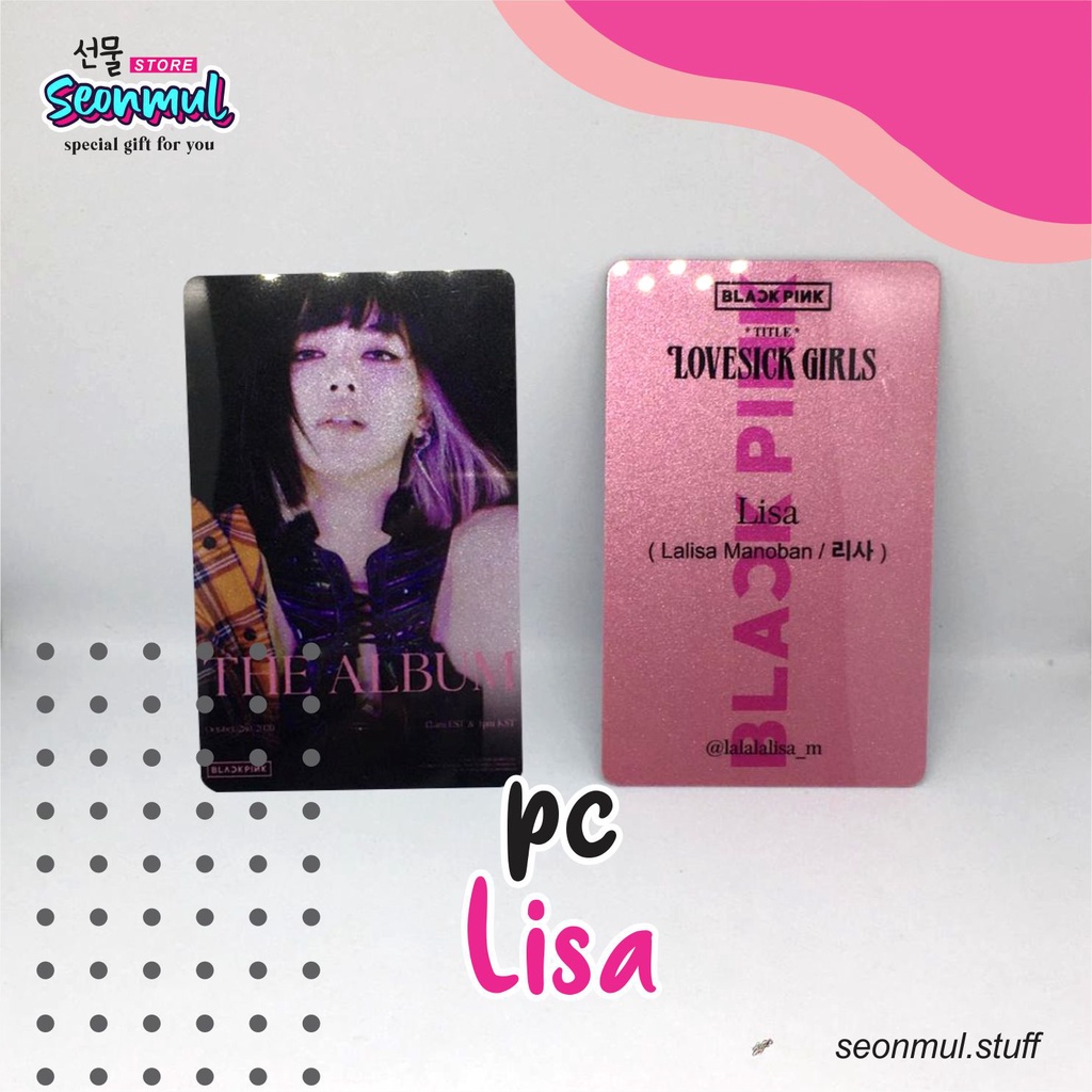 READY STOCK PHOTOCARD - BLACKPINK LOVESICK GIRLS SILVER GLITTER LISA