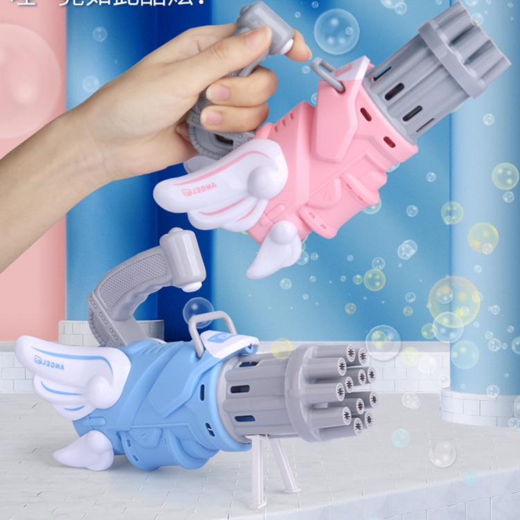 (2021-1)Mainan Pistol Automatic Buble Gatling Gun / Bubble Machine Gatling Gun