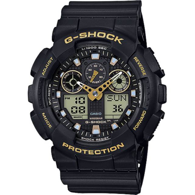 Casio G-Shock GA-100GBX-1A9 Black and Gold Analog Digital Watch Original GA-100GBX-1A9DR
