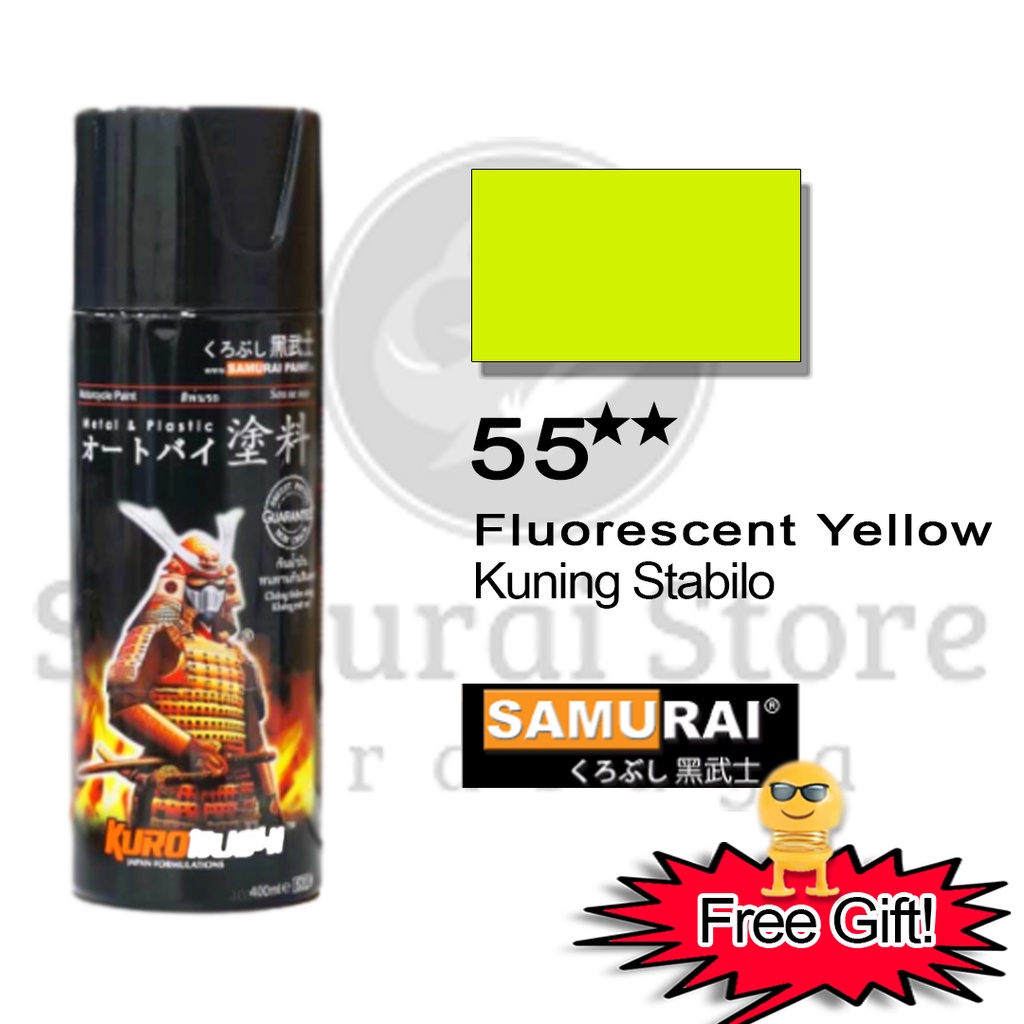 Samurai Paint Fluorescent Yellow 56   Kuning Stabilo 400 ml - Cat Semprot Pilox Aerosol