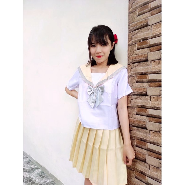 【AiVii】KOSTUM COSPLAY SERAGAM SEKOLAH JEPANG PASTEL YELLOW