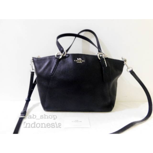 Tas Coach Small Kelsey Black Silver Hardware
