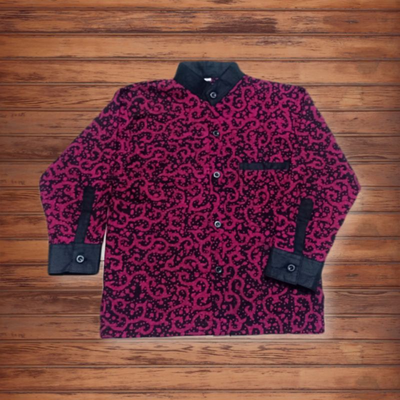 Baju batik anak laki-laki lengan panjang umur 4,5,6,7,8th exlusive batik cap asli