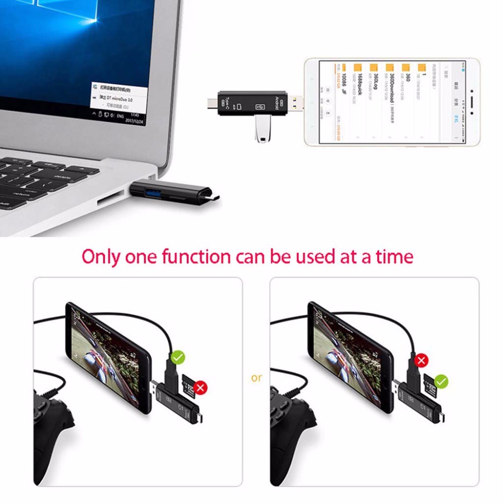 Portable OTG Card Reader USB Type C Micro USB D-188