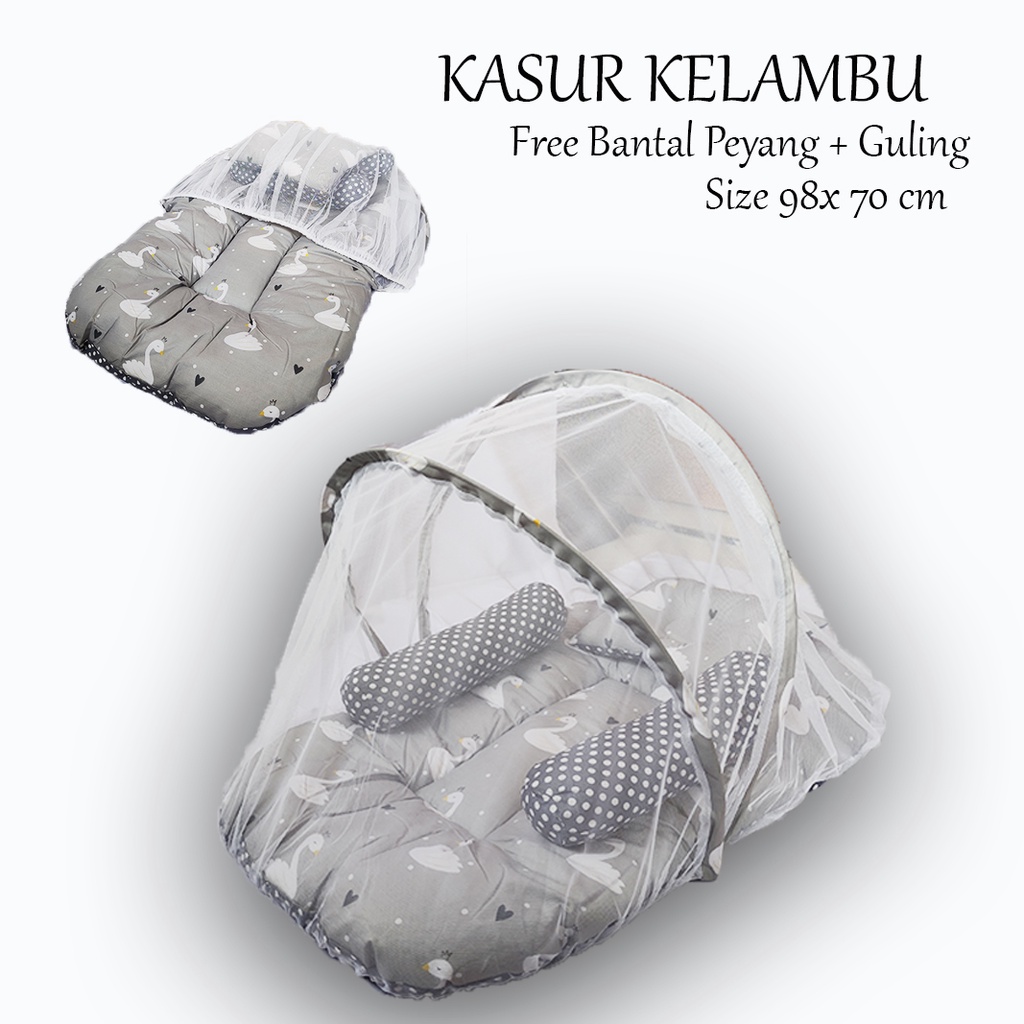 Kasur Bayi Kelambu FREE Bantal Guling Lipat Kelambu