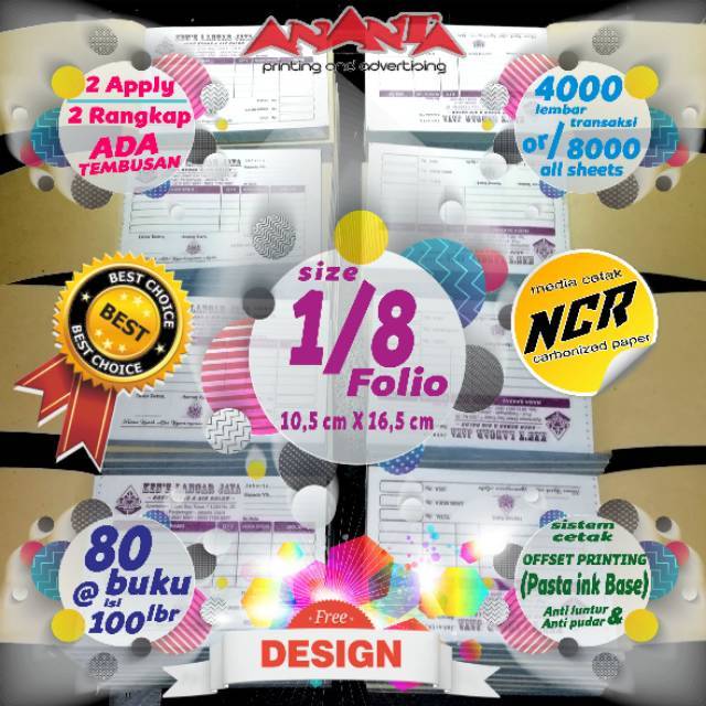 

NOTA CUSTOM 1/8 FOLIO 2-RANGKAP FREE DESAIN