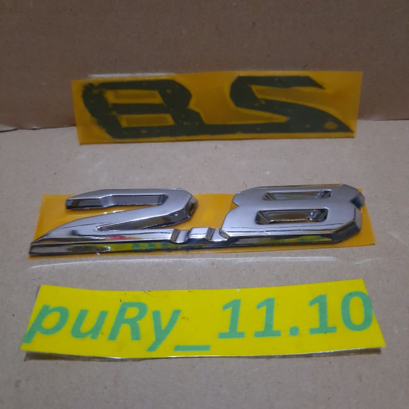 EMBLEM LOGO TULISAN STICKER CHROME 2.8 28 2,8 2.800 2800 TOYOTA FORTUNER GR 2022 UP DIESEL ORI