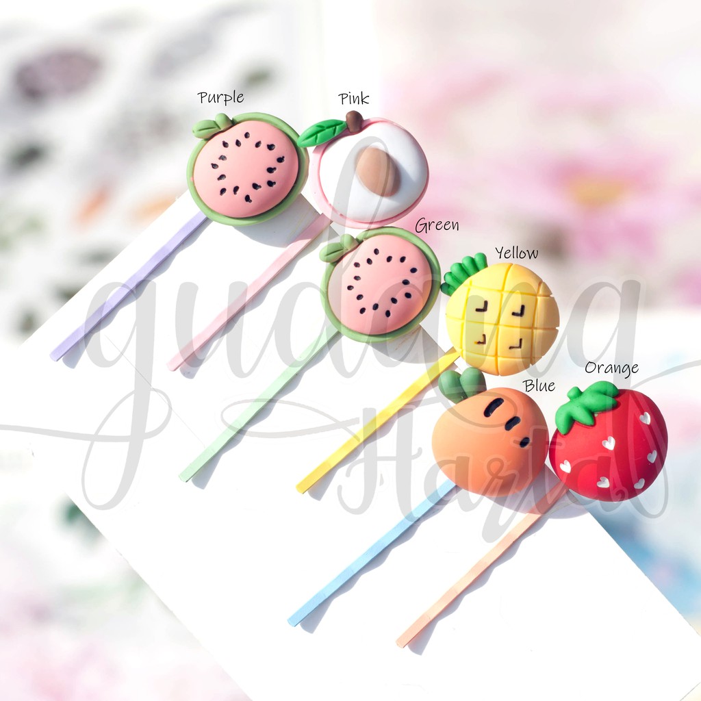 Bobby Pin Buah 3D Lucu Fruit Strawberry Nanas Wortel Unik GH 201942