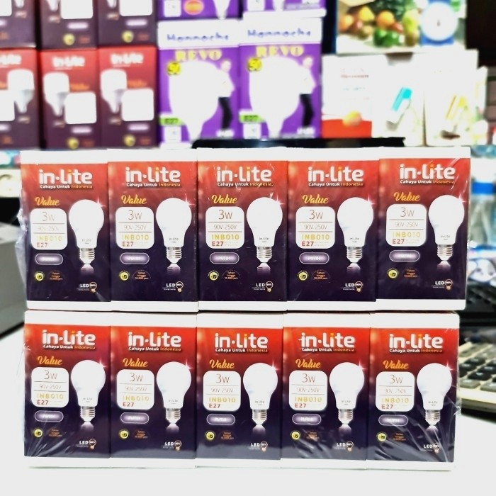 [PROMO] Lampu Led In-Lite Value 3Watt INB010 Nyala PUTIH