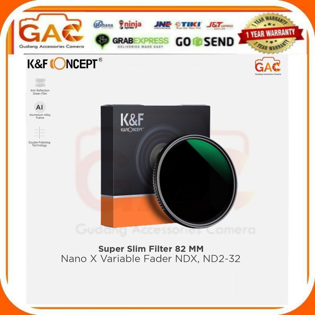 Lens Filter 82mm Nano-X Variable Fader NDX ND2-32 KNF Concept