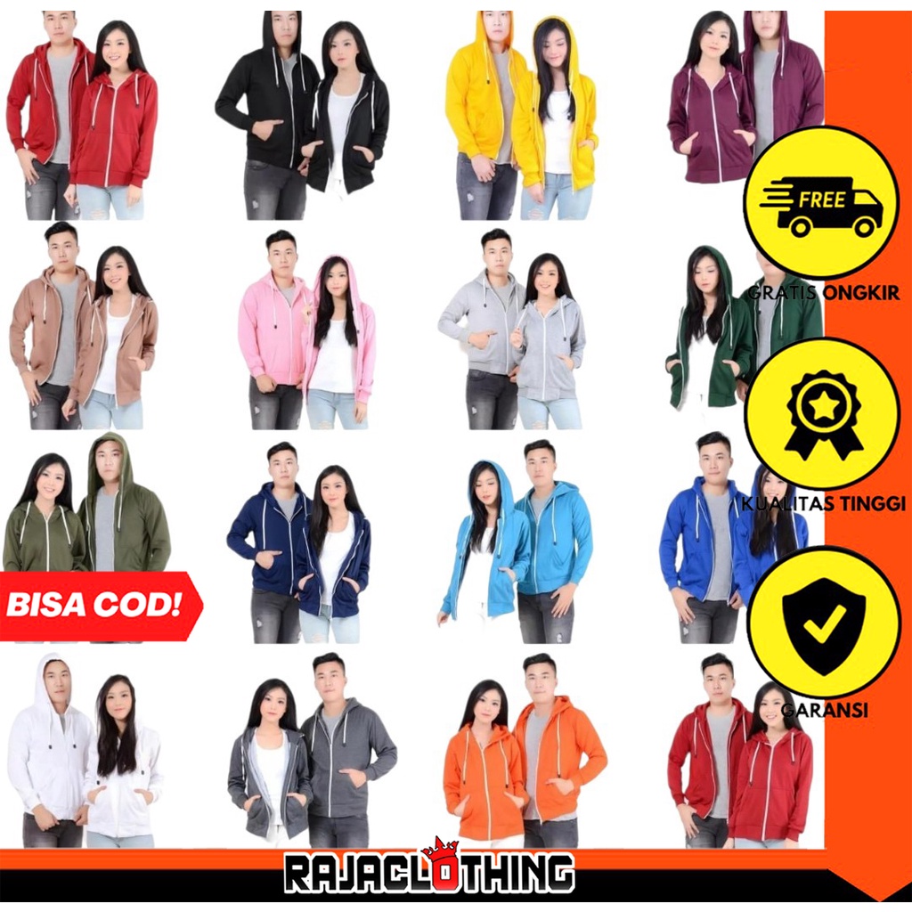 RCL - JAKET SWEATER SLETING POLOS HOODIE COUPLE SEPASANG PRIA WANITA ( HARGA SEPASANG )