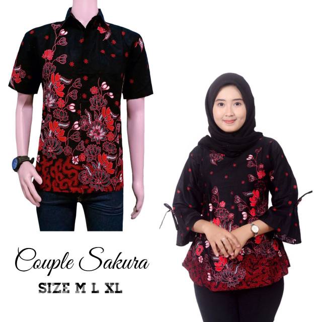 SARIMBIT/ COUPLE BATIK ROK N BLUS SPAN PENDEK WANITA NARITA PRODO MERAH