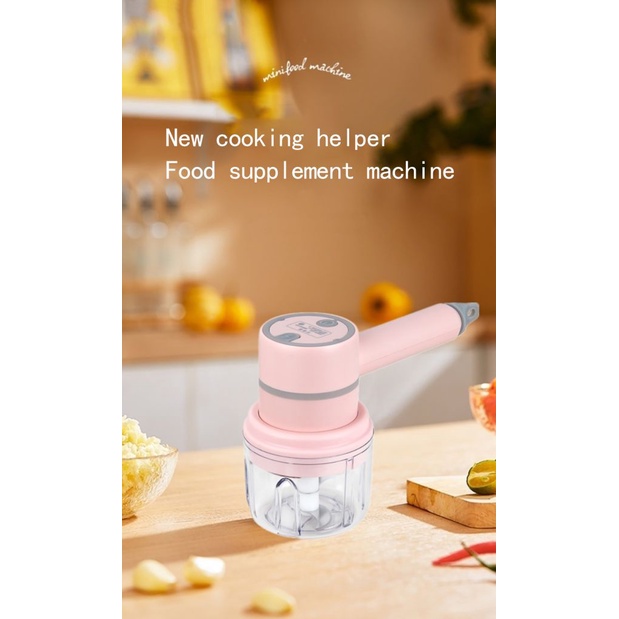 Mesin Pengocok Telur / Krim / Bawang Putih Elektrik Wireless Rechargeable