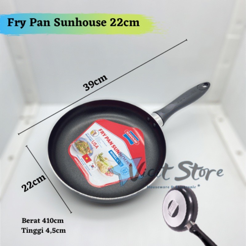 Wajan Fry Pan Anti Lengket 22cm Sunhouse CT22