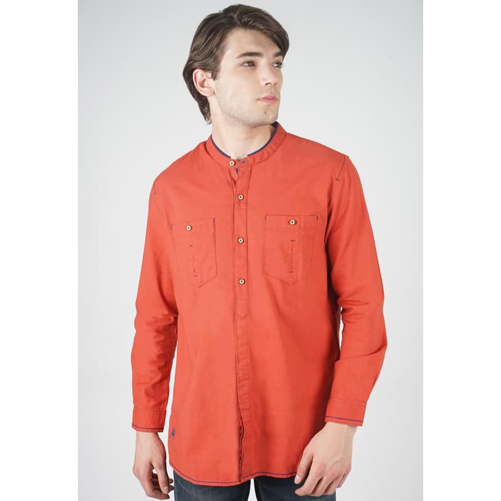 LOIS JEANS ORIGINAL - Kemeja Koko Pria Lengan Panjang KL872RD - Red Teracota, S