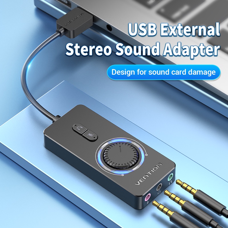 Vention USB Sound Card External Stereo Sound Adapter w/ Volume Control-1