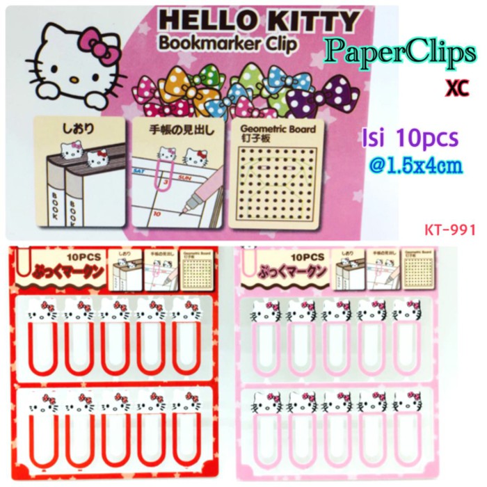 

002 - Bookmarker Clip Hello Kitty isi 10 pcs
