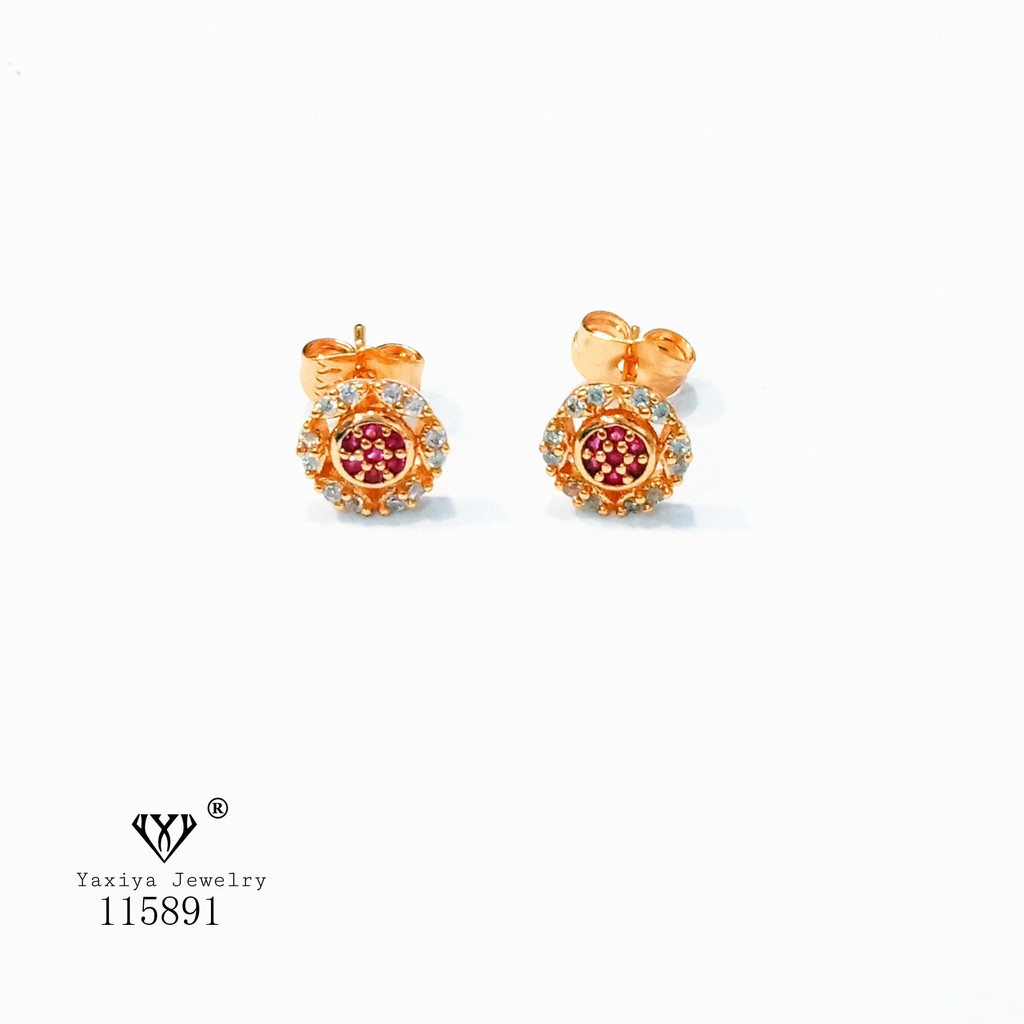 

Anting Tusuk Permata Zircon Perhiasan Lapis Emas 18K Yaxiya Jewelry 345