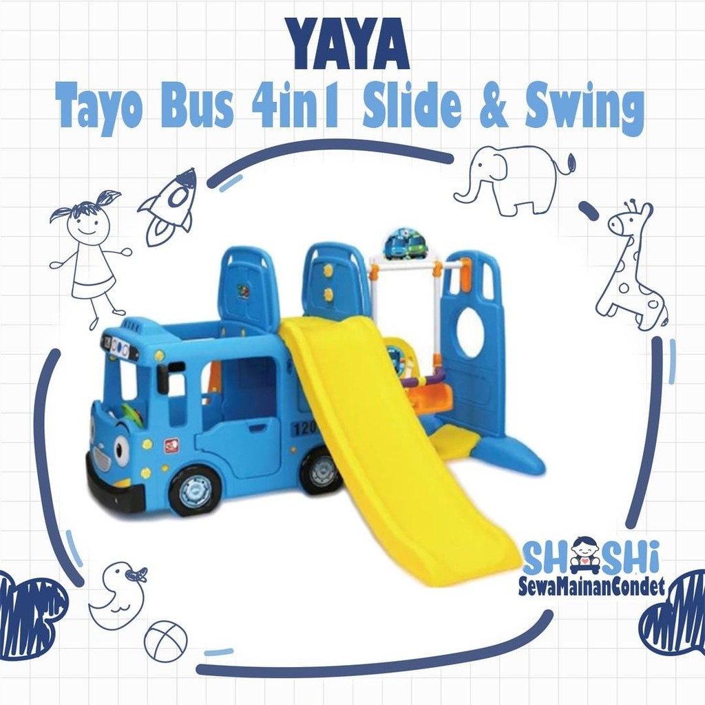 Sewa  Yaya Tayo Bus 4in1 Slide &amp; Swing