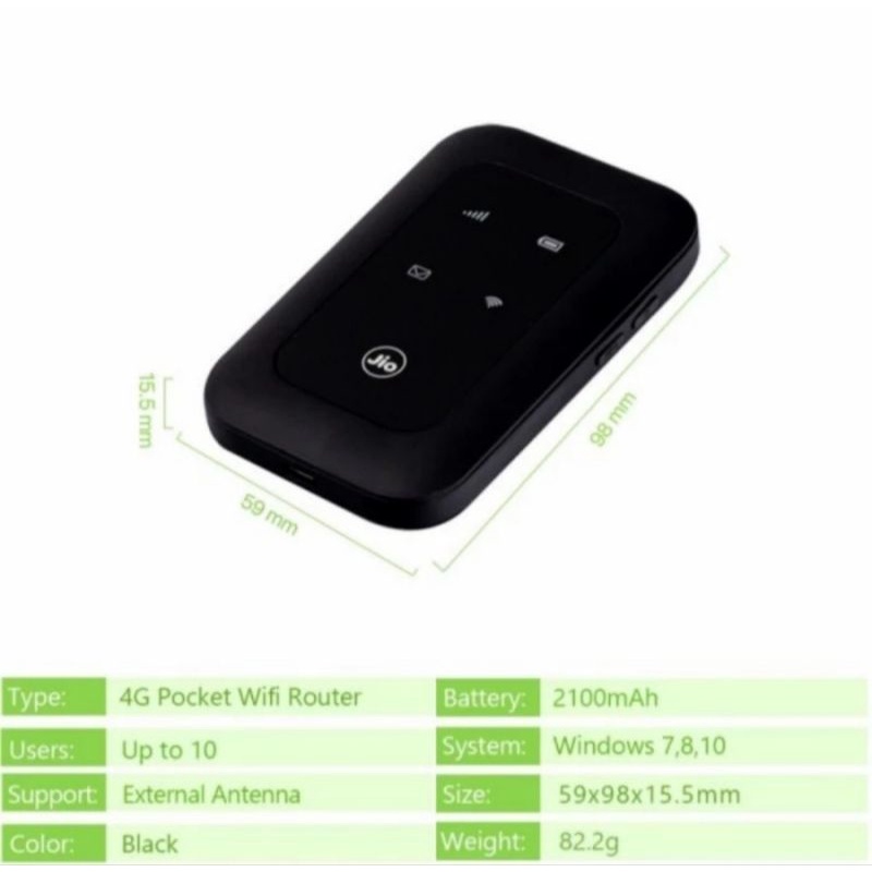 Modem Jio JMR591 Modem Wifi Unlock 4G Lte / Modem Mifi Unlock All Operator Free Telkomsel 14 Gb