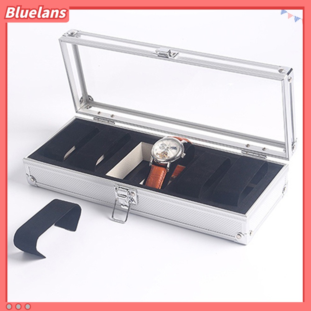 Kotak Organizer Jam Tangan Multifungsi 6 / 12 Sekat Bahan EVA Aluminum Alloy