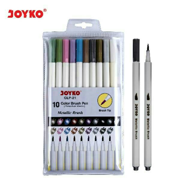 

Color Brush Pen Spidol Kuas CLP-21 Joyko 10 Warna