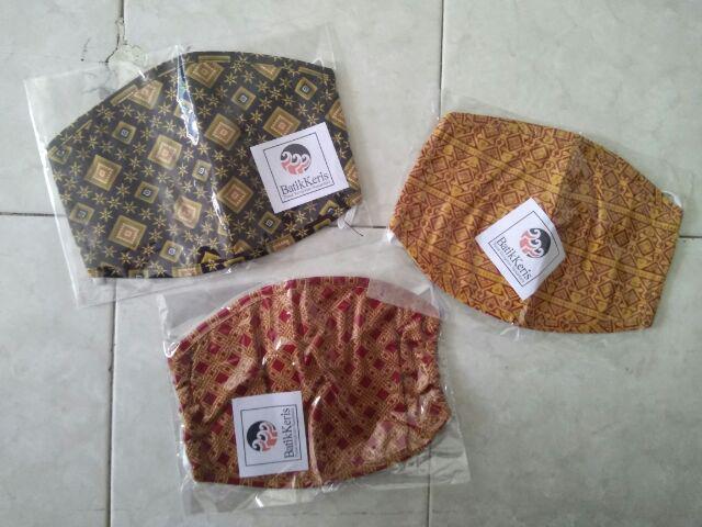 MASKER KAIN BATIK  KERIS  ASLI SOLO 3 PLY Shopee  Indonesia