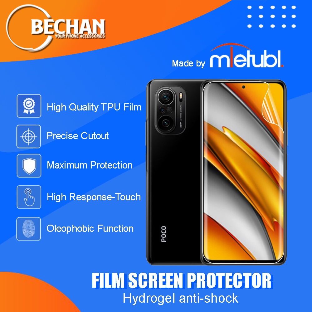 Anti Gores Xiaomi Poco F3 Antigores Hydrogel Screen Protector Clear HD Full Layar Not Tempered Glass