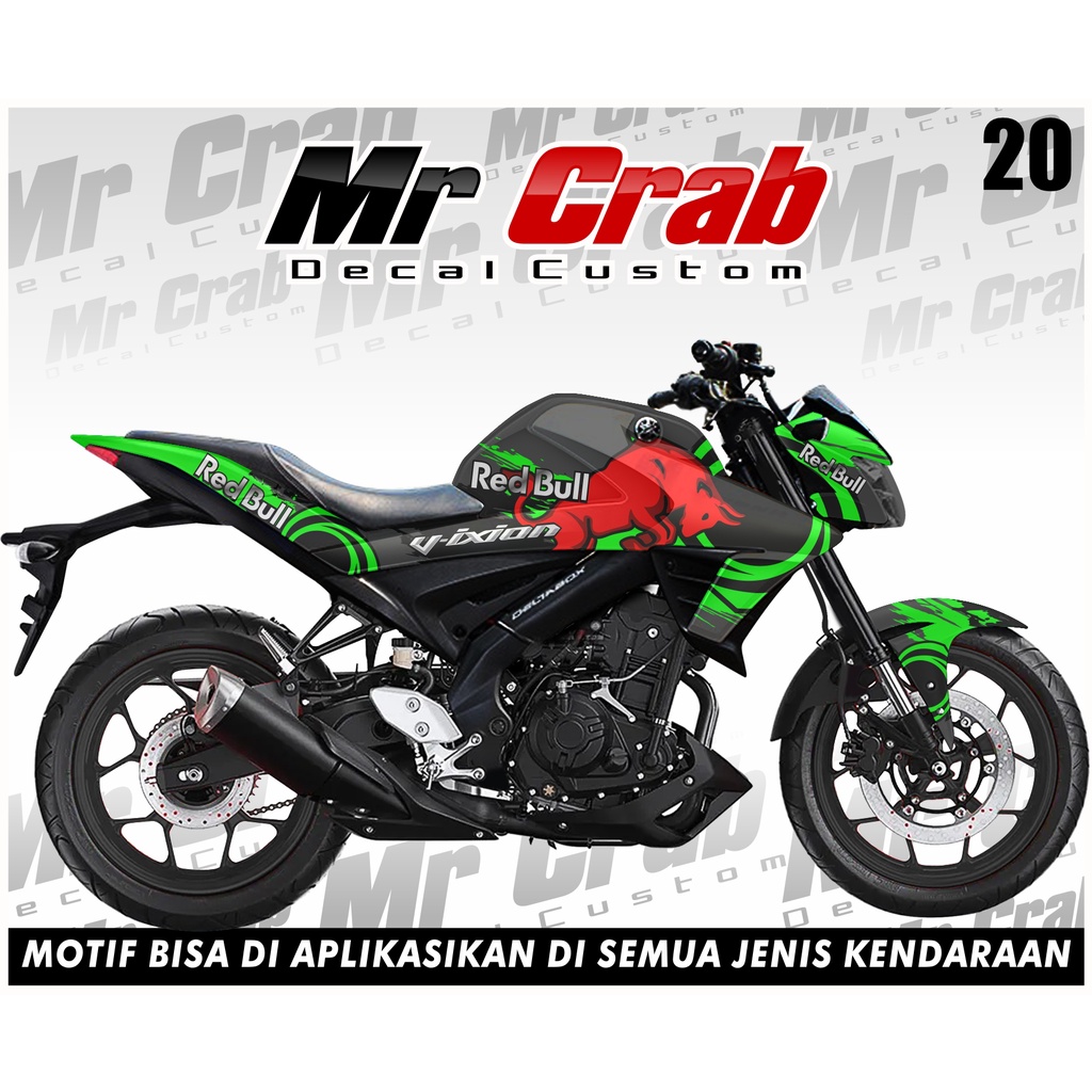 DECAL VIXION R - Sticker Decal Variasi YAMAHA VIXION R  Motif RED BULL kode 020
