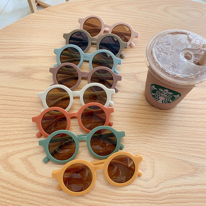 (YUZHU)COD Kacamata Hitam Anak Korea Gaya Kacamata Hitam Bulat Macaron Color Sunglasses