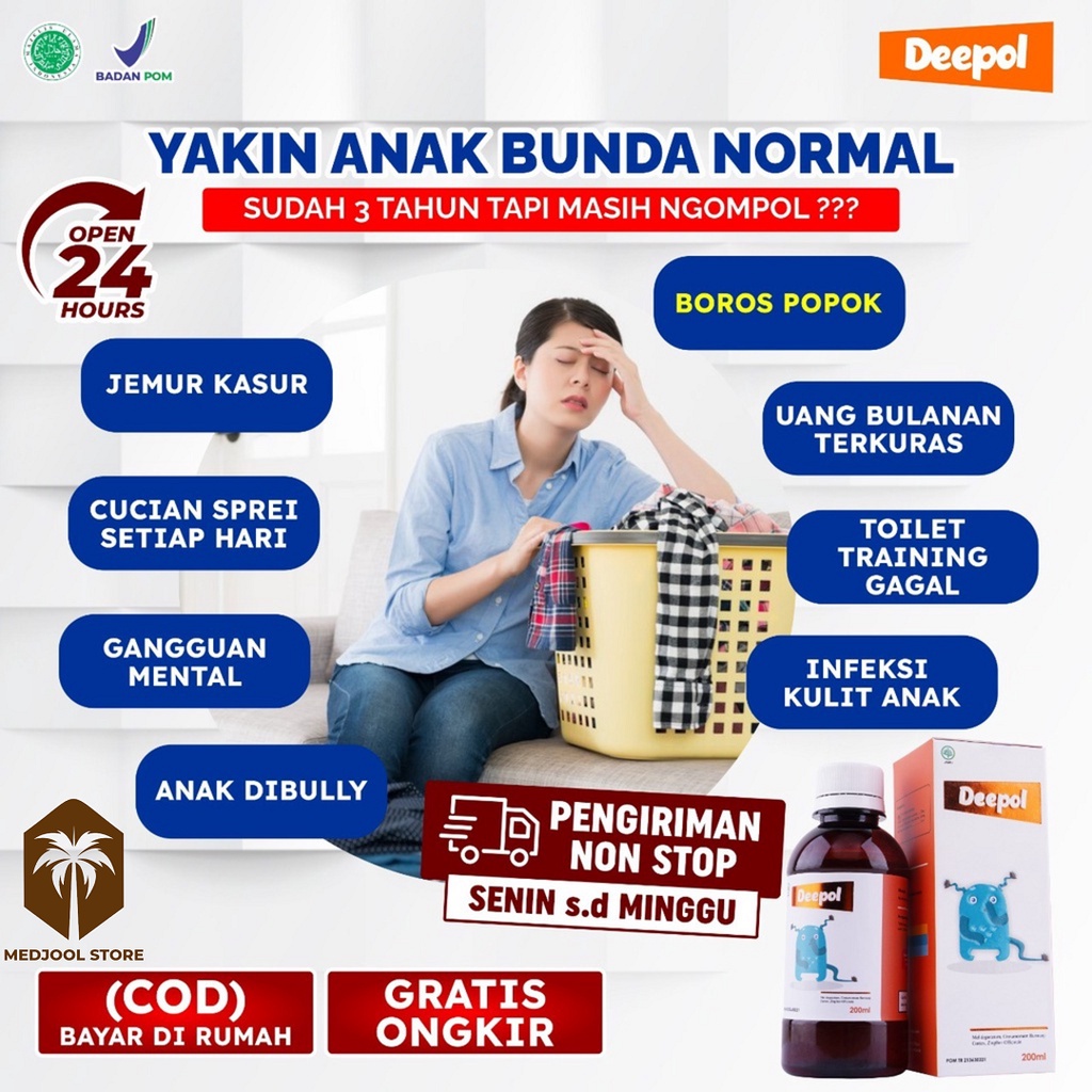 Madu Deepol [Bisa COD] - Cukup 1 Botol Jaminan Anak Berhenti Ngompol Solusi Anak Ngompol &amp; Atasi Sembelit Perlancar Saluran Pencernaan Cara Menghilangkan Bau Pesing Bau Ompol