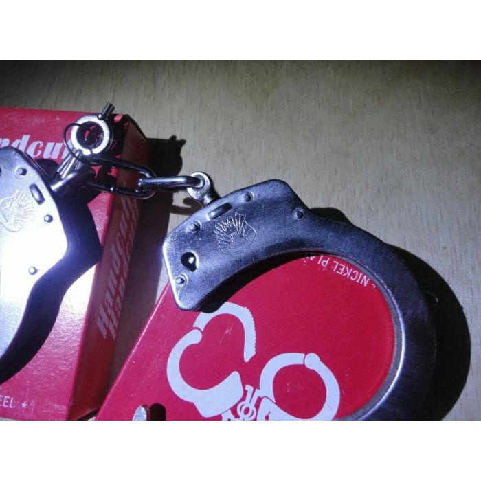 Borgol Tangan Handcuffs Gari Polisi Original Asli Nikel Plated Stell