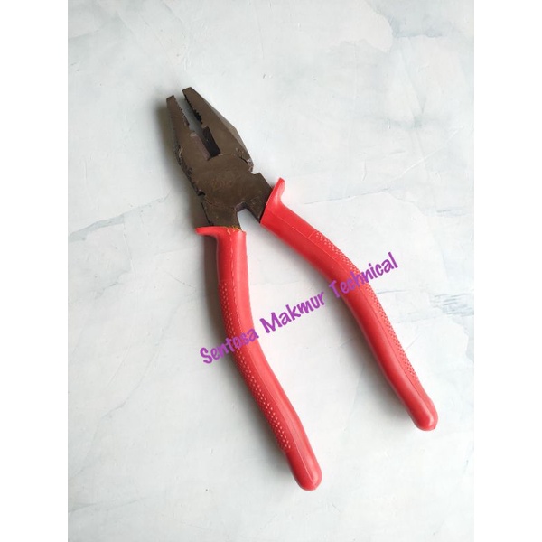 7&quot; Tang Kombinasi Combination Linesman Pliers Gagang Plastik Merah 7 Inchi