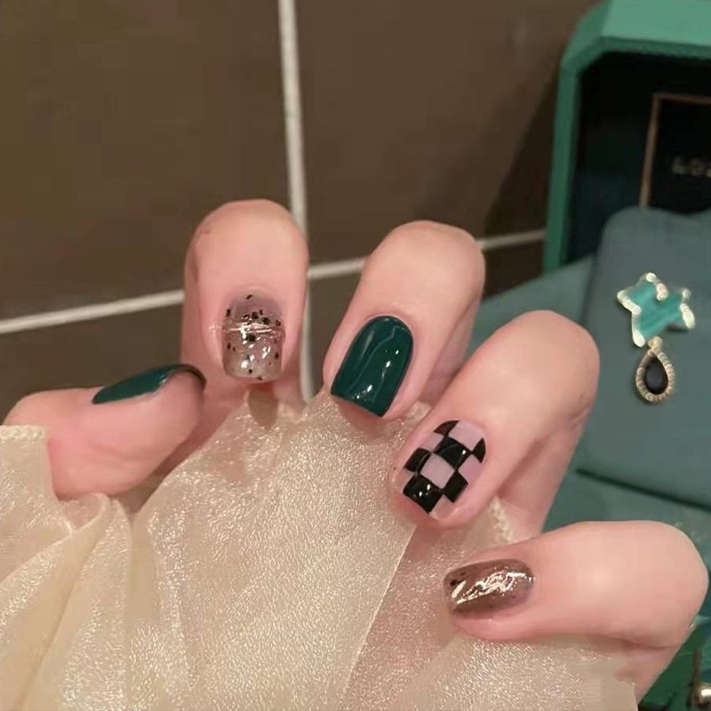 Kuku Palsu 【B72，lem cair】Nikah kuku Wedding False Nailart Pengantin Tangan