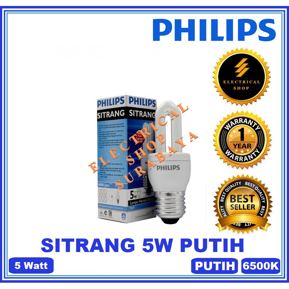 PHILIPS LAMPU SITRANG 5W 5 WATT PUTIH (HARGA GROSIR &amp; GARANSI) JARI CDL PROMO MURAH ORIGINAL