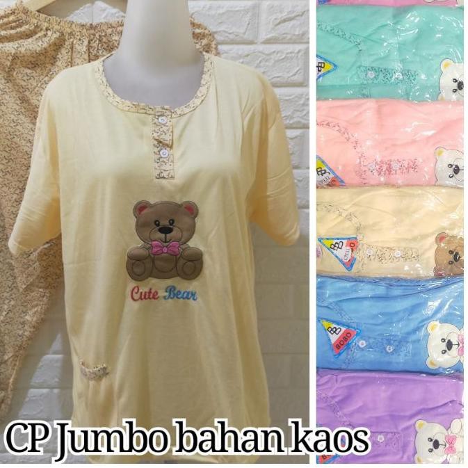 ➫ BABYDOLL CP JUMBO XXL / XXXL BAHAN KAOS / SETELAN CELANA PANJANG LENGAN PENDEK MURAH ●