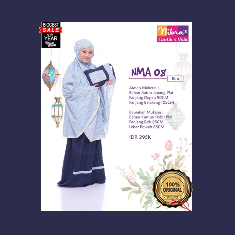 MUKENA ANAK KATUN JEPANG NMA 08 ORI NIBRAS SERI COUPLE