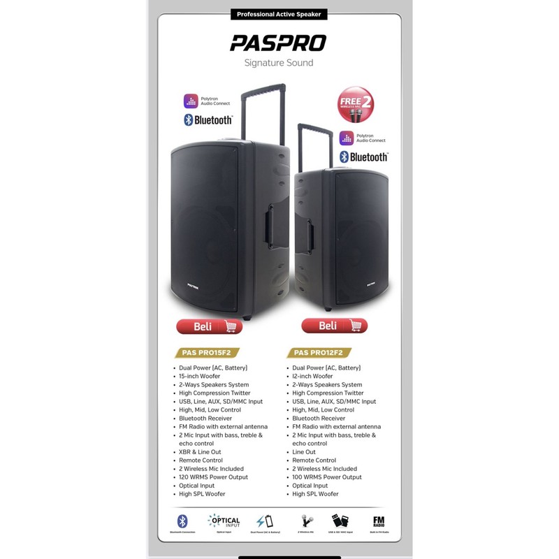 polytron speaker PasPro 12F2