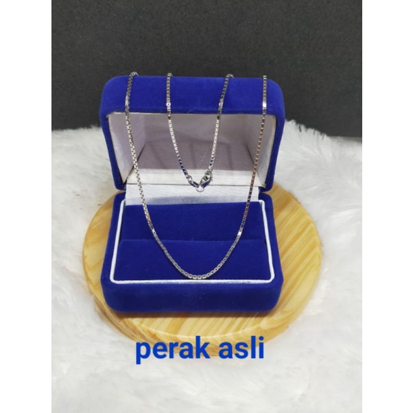 Kalung Itali Kaca, Panjang 45cm, Sepuh Emas Putih