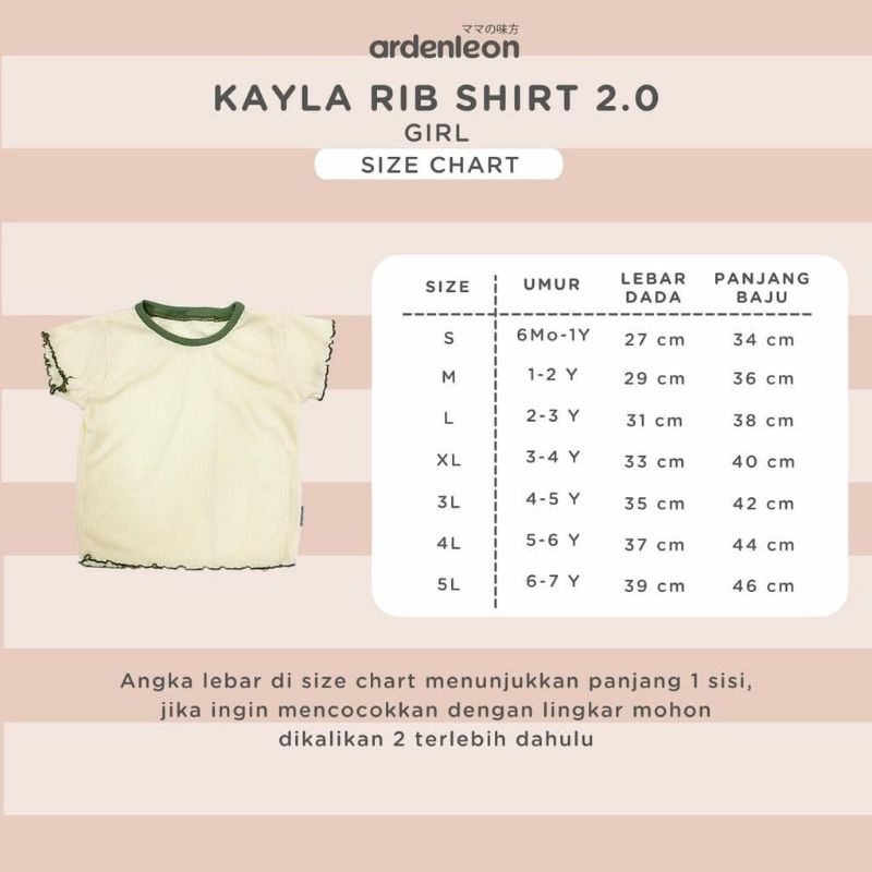 Ardenleon Kayla Rib Shirt Girl // Atasan Kaos Anak Perempuan