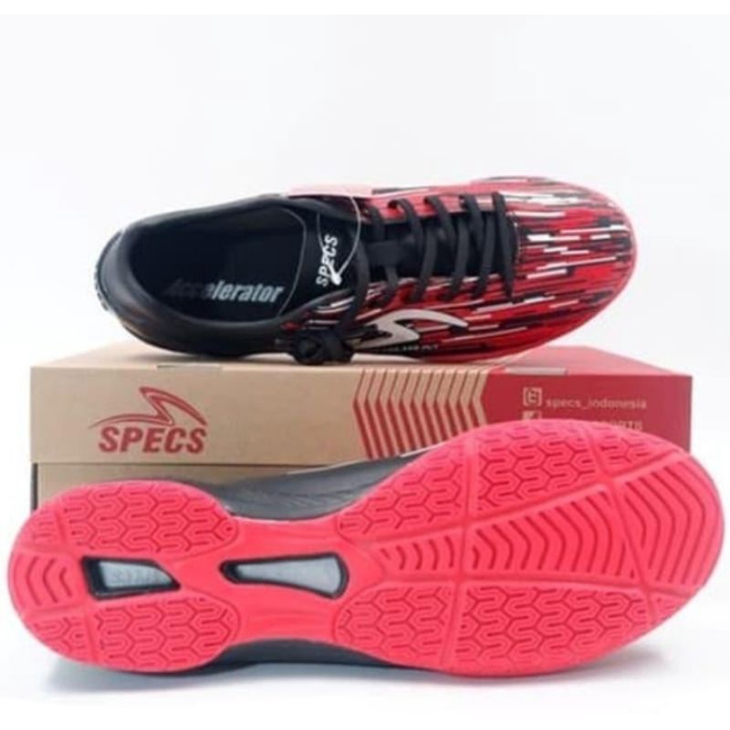 SEPATU FUTSAL SPECS LIGHTSPEED ACCELATOR 1 2019 WARNA MERAH HITAM